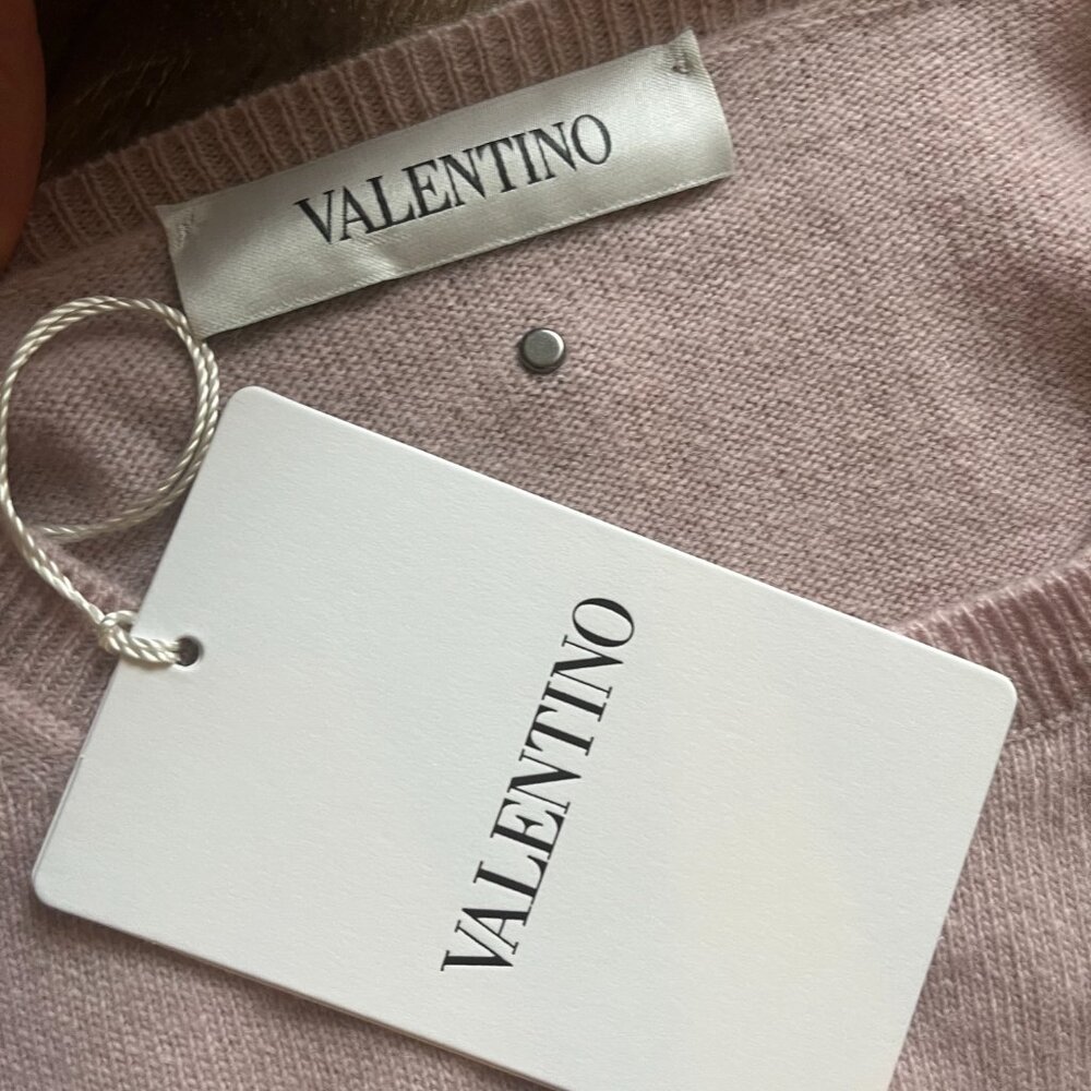 NWT $1.5K VALENTINO Virgin Wool & Cashmere Rockstud Sweater IT42/US6/M - Picture 7 of 9